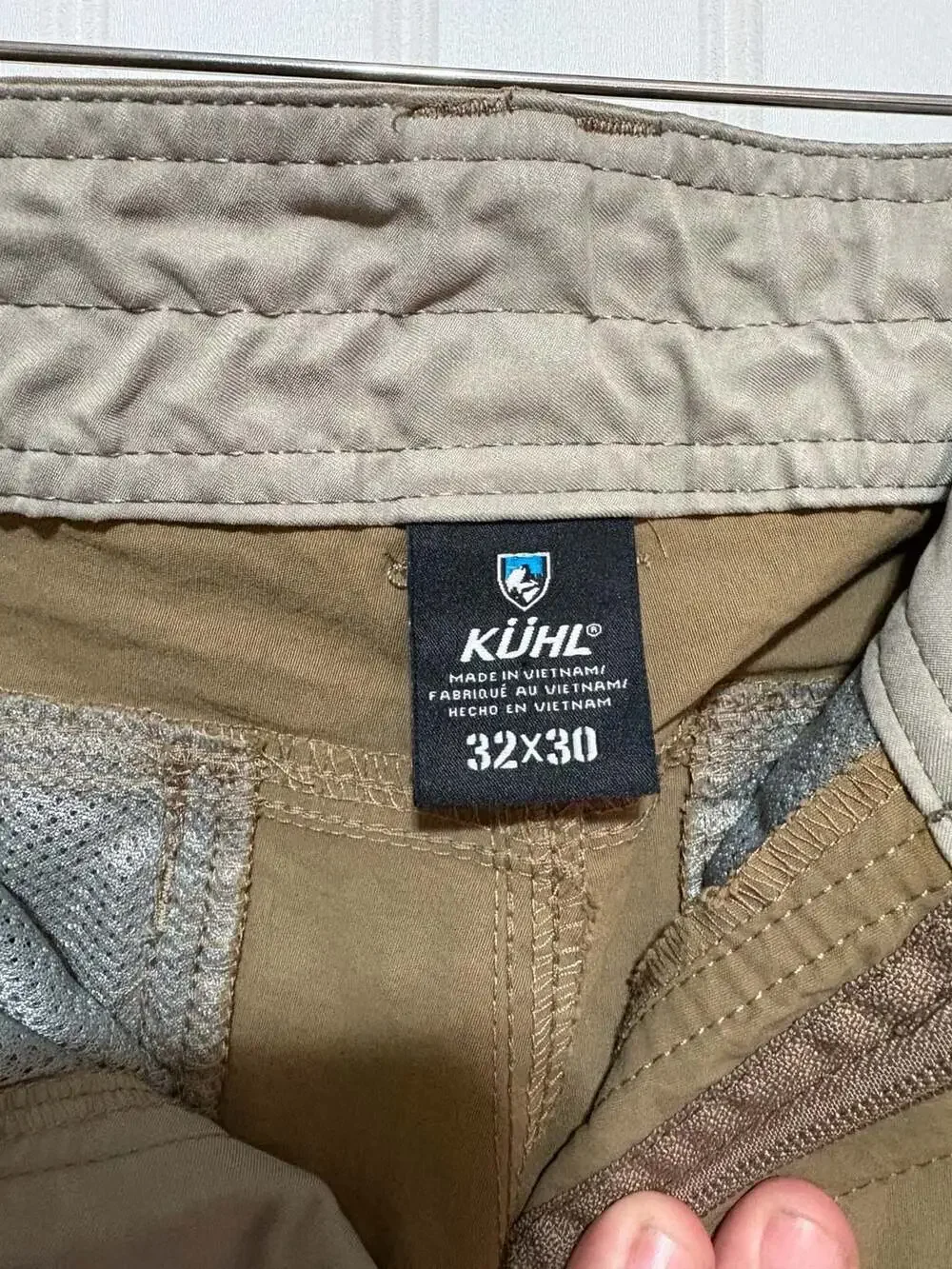 Kulh hiking Pants Mens 34x33 Tan STAINED Stretch Rock Climbing Hiking